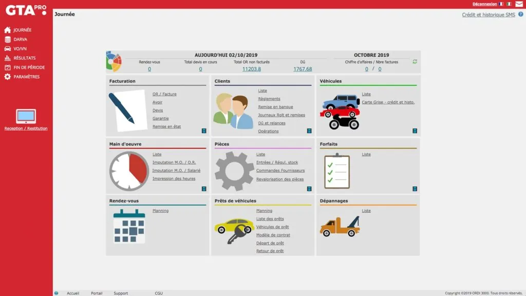 interface GTA Pro pour Inexweb